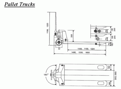 1000kg Rough Terrain Pallet Truck